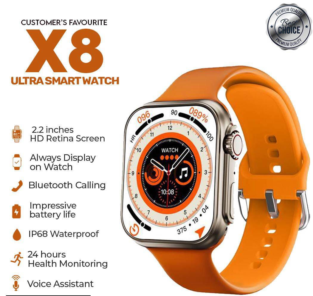 X8 Ultra Smart Watch, Orange