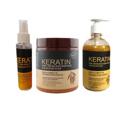 Deal Of 3 Keratin Hair Treatment | Hair Mask + Hair Shampoo + Hair Serum With Free Makeup Fixer